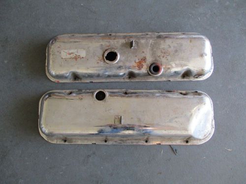 65 66 67 69 corvette chevelle 396 427 chrome non dripper valve covers w/pb slant