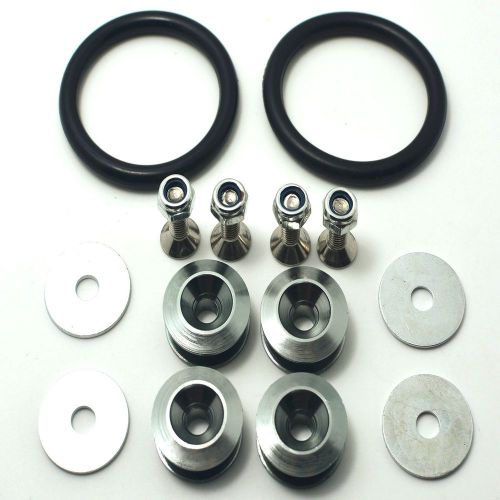 Gray quick release car bumper fender trunk hatch lid aluminum fastener kit