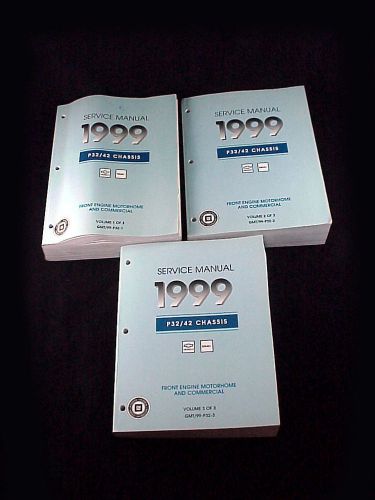 Set of 3 1999 chevrolet/gmc p32/42 motorhome chassis service manuals gmt/99-p32