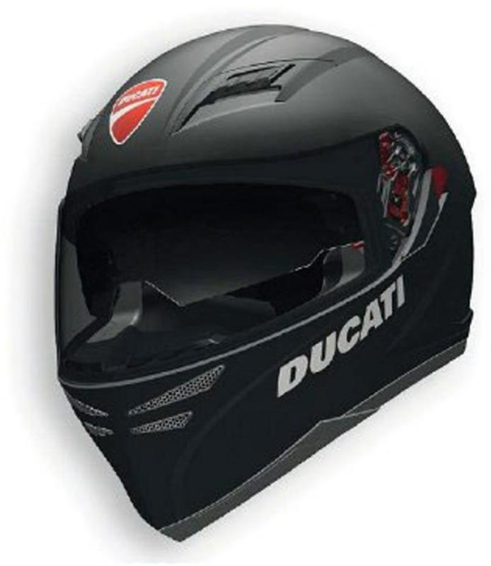 Ducati dark rider motorcycle helmet by agv flat matte black size large