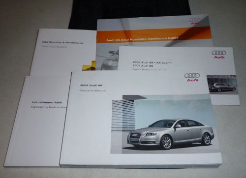 2009 audi a6 sedan owners manual set 09 w/case infotainment mmi navigation guide