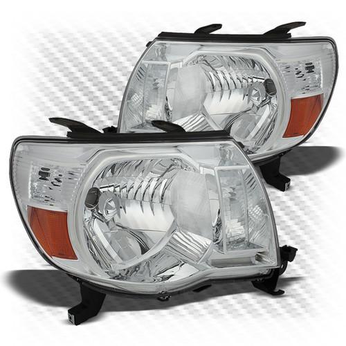 05-11 tacoma chrome crystal headlights front lamps replacement left+right