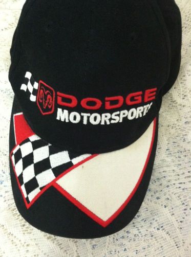 Dodge motorsports nascar racing embroidered hat cap black red velcro