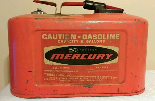 Vintage kiekhaefer mercury boat gas can outboard motor fuel tank 6 gallon