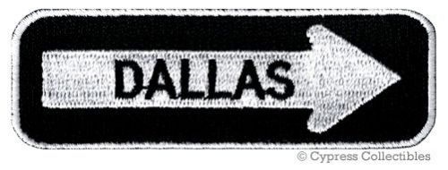 Dallas road sign biker patch embroidered iron-on motorcycle vest emblem new