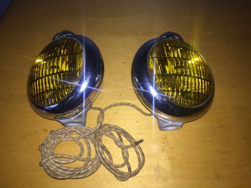 Nos vintage unity mfg co model h amber fog lamp light ford chevrolet