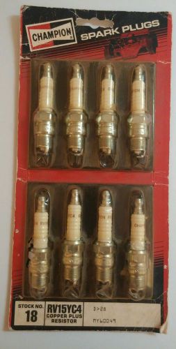 New 8 pack of champion spark plugs # rv15yc4 nos