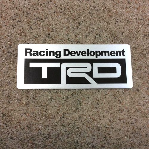 Trd satin aluminum car sticker. size 3.94&#034;x1.57&#034;, thickness 0.01&#034;.