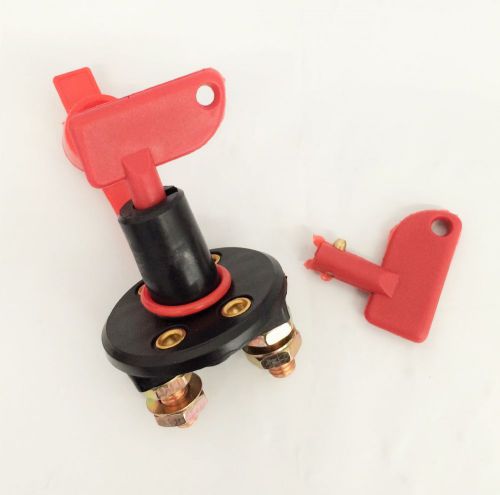 Battery cut off disconnect kill switch w/ removable key power anti theft 2 post