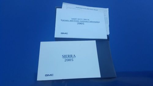 2005 gmc sierra oem owners manual set with case cover