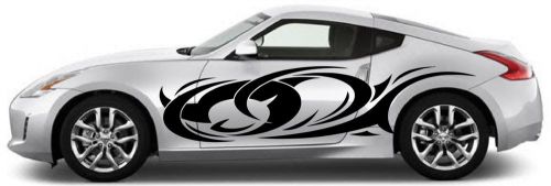 Tribal swirl action custom wrap car vinyl side graphics decals any auto asb72