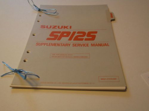 1985 suzuki sp125 supplementary service manual