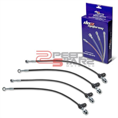 Honda/acura crz/ep3/dc5/tl black pvc stainless hose brake lines/cable front+rear