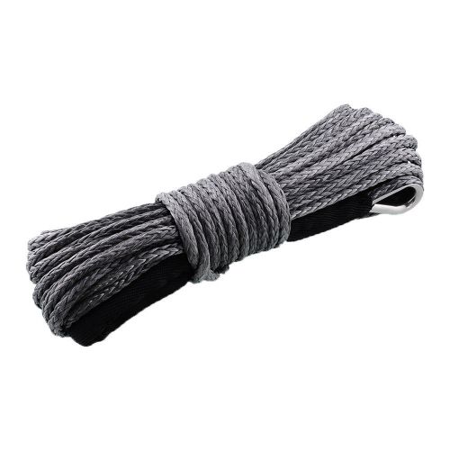 1/4&#034; x 50&#039; gray synthetic atv utv winch line cable durable rope replace