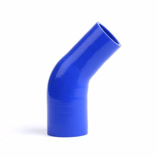 Blue 3&#034; to 2.5&#034; inch silicone 45 degree intercooler pipe reducer hose turbo