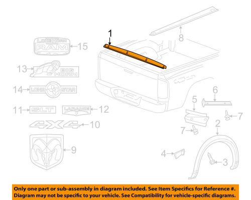 Chrysler oem-bed tailgate top molding / spoiler 55372052ah