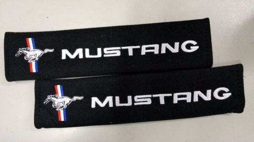 2pcs x ford mustang shoulder pads seat belt gt500 shelby embroidered logo