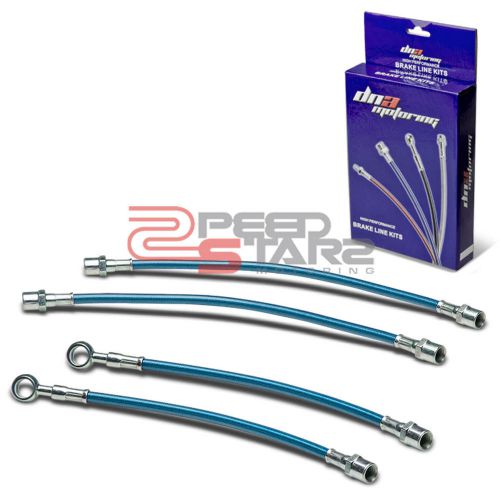 For audi a4/s4 front/rear blue stainless steel race brake line/hose pvc coated