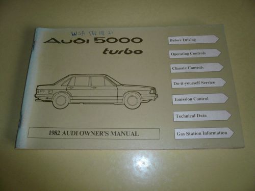 1982 audi 5000 turbo owner&#039;s manual - glove box