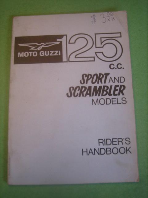 Moto guzzi 125 sport stornelo scrambler owners manual rider's handbook