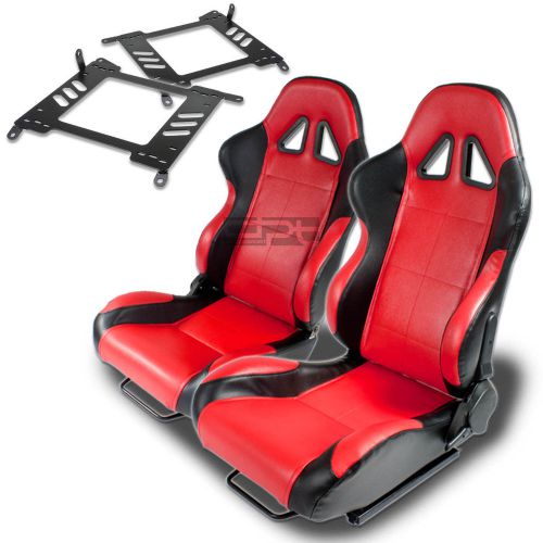 Type-5 racing seat black red woven+silder+for 00-06 maxima/sentra b15 bracket x2