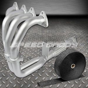 Stainless ceramic coated exhaust header+for 97-01 honda prelude base+heat wrap