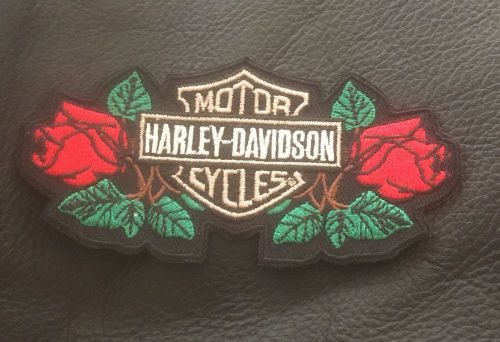 Harley davidson embroidered roses and logo patch