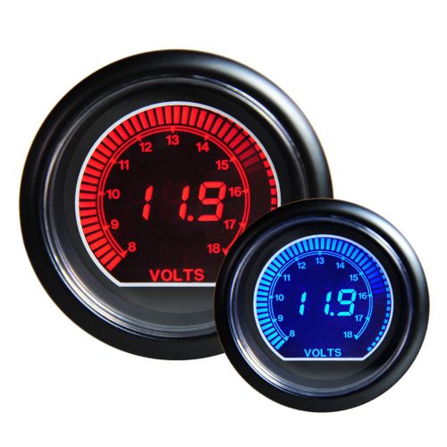 60mm 2.5&#034; smoke monitor digital lcd car racing volt voltage gauge meter