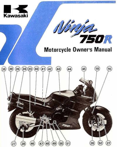 1990 kawasaki ninja 750r motorcycle owners manual -ninja 750 r--zx750f4-kawasaki