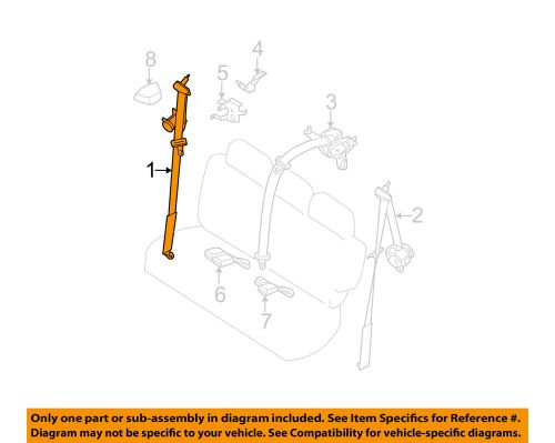 Nissan oem 2009 quest rear seat belts-belt &amp; retractor right 89844zs78a