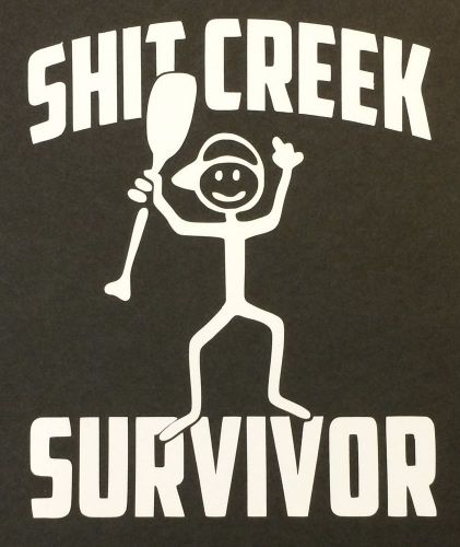 Shit-creek survivor decal sticker 14 colors car ford chevy dodge honda mazda jdm