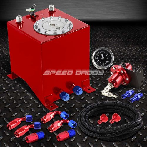 2.5 gallon/9.5l aluminum fuel cell tank+feed line kit+1:1 pressure regulator red