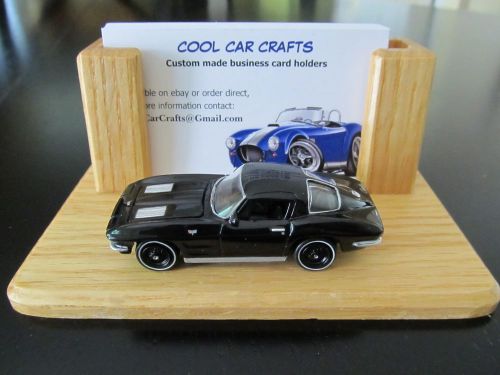 Corvette split window oak business card holder desk die cast car chevrolet 1963