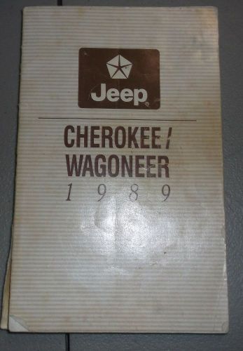 1989 jeep cherokee wagoneer owners manual original