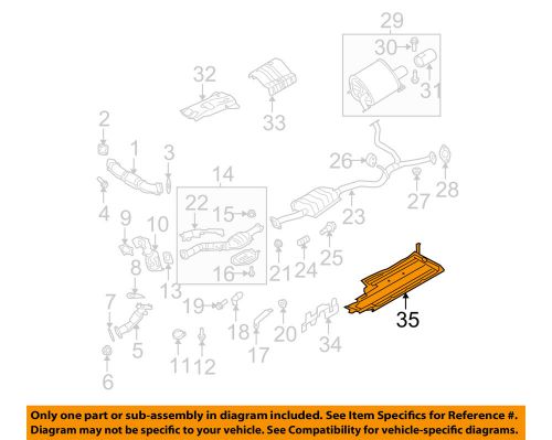 Subaru oem 05-07 outback 2.5l-h4 exhaust-under cover left 56411ag05a