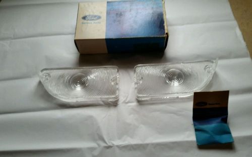 1970 1971 1972 ford maverick pair parking lamp lenses, nos, show cond , clear