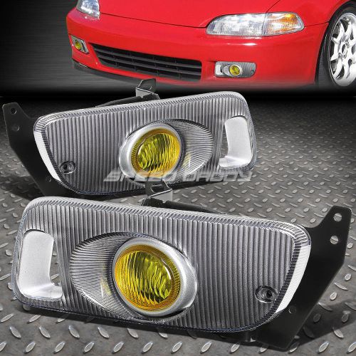 Amber lens driving bumper oem fog light/lamp+switch for 92-95 civic 2dr/3dr eh