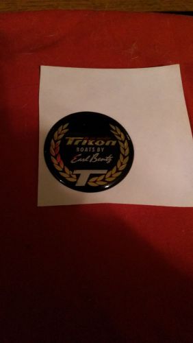 Triton  red / blk/gold 1 1/2&#034;  boat steering wheel center cap emblem