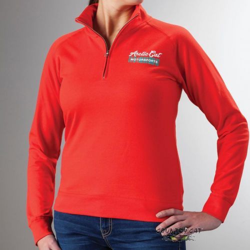 Arctic cat women&#039;s motorsports 1/4 zip sweatshirt pullover red poppy - 5263-85_