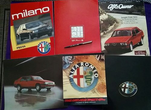 Vintage 80&#039;s alfa romeo milano brochure, magazine, catalogue, 18x20 poster, pen