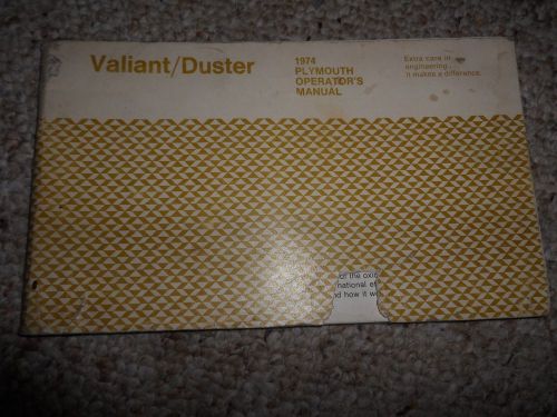 1974 plymouth valiant / duster owners manual excellent original