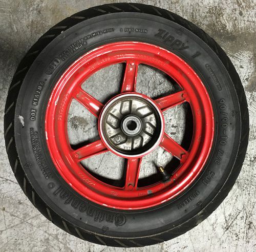 Honda live dio zx rims red with tires af34 / af27/ af28 / af16 / af09 oem wheels