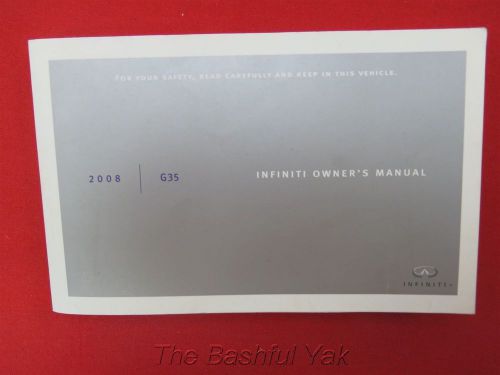 2008 infiniti g35 owners manual