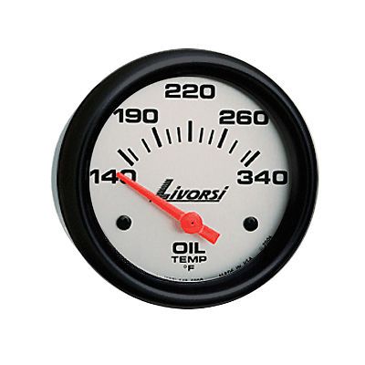 Livorsi electric automotive 140-340°f oil temperature gauge platinum/blac 2 5/8&#034;