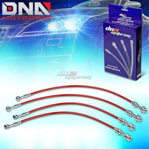 For 02-06 sentra b15 se/ser stainless steel hose braided disc red brake line