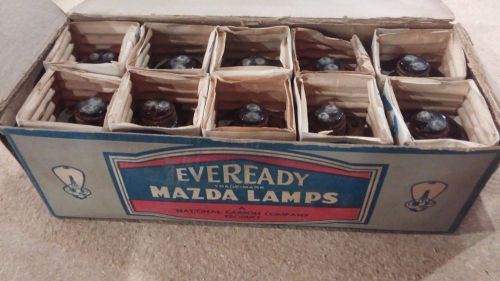 Lot vintage ge &amp; mazda.nos lamp bulbs + eveready mazda original box