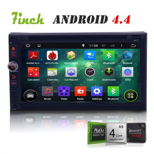 Head unit 2din 7&#034;android 4.4 os car stereo gps radio 1080p quad-core obd2 usb sd