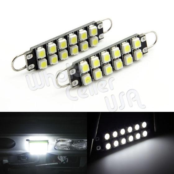 2x 562 rigid loop white light 44mm 12 3528 smd led for dome trunk cargo lights