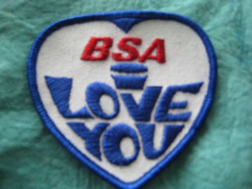 Vintage bsa i love you motorcycle racing team patch 3 1/4&#034; x 3 1/8&#034;