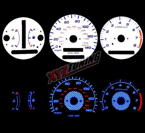 Blue reverse el indiglo glow white gauge dash face for 97-01 camry / solara at